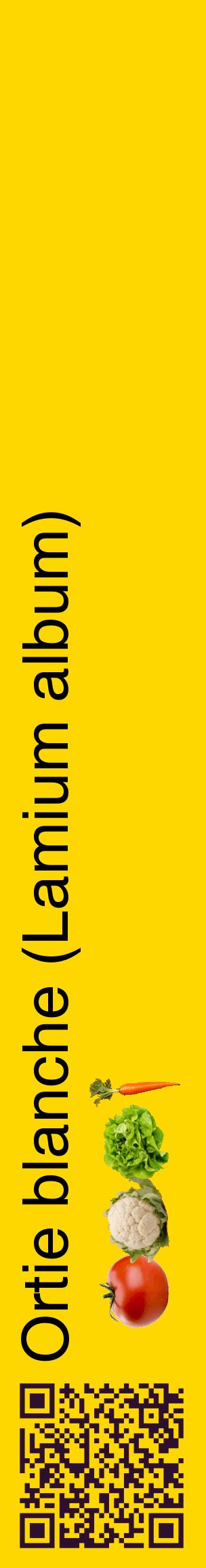Étiquette de : Lamium album - format c - style noire21_basiquehel avec qrcode et comestibilité simplifiée