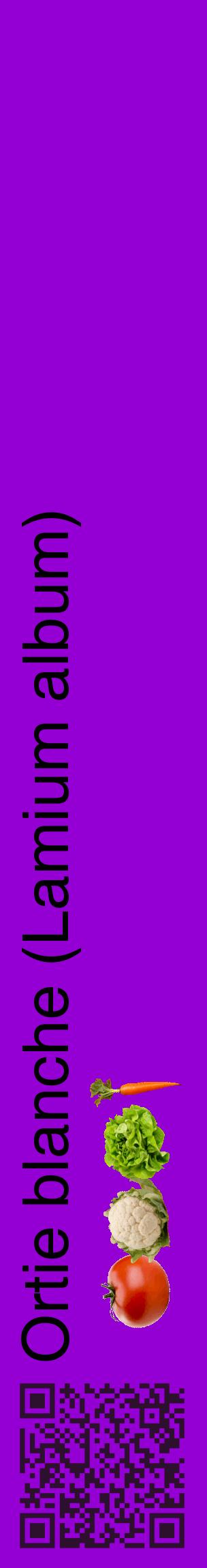 Étiquette de : Lamium album - format c - style noire48_basiquehel avec qrcode et comestibilité simplifiée