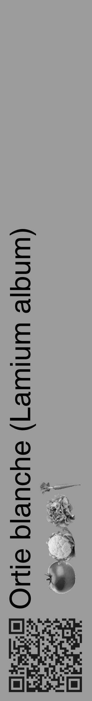 Étiquette de : Lamium album - format c - style noire52_basique_basiquehel avec qrcode et comestibilité simplifiée - position verticale