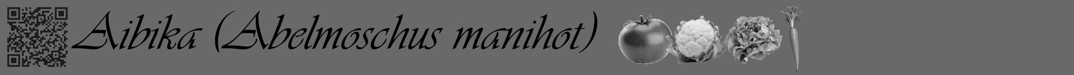 Étiquette de : Abelmoschus manihot - format a - style noire11viv avec qrcode et comestibilité simplifiée