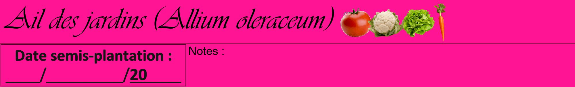 Étiquette de : Allium oleraceum - format a - style noire43viv avec comestibilité simplifiée