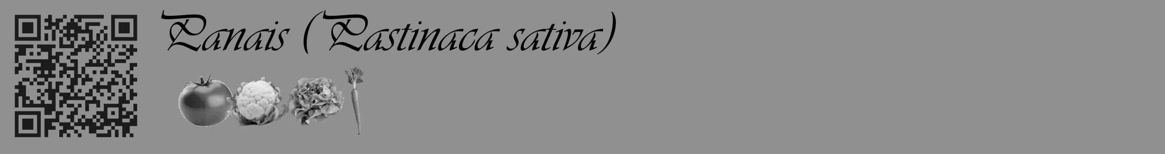 Étiquette de : Pastinaca sativa - format c - style noire4_basique_basiqueviv avec qrcode et comestibilité simplifiée