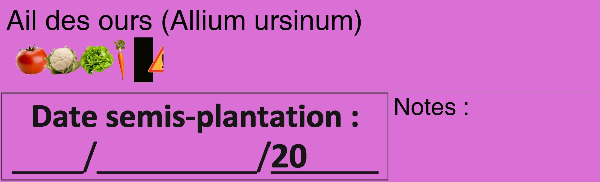 Étiquette de : Allium ursinum - format c - style noire52_basique_basiquehel avec comestibilité simplifiée