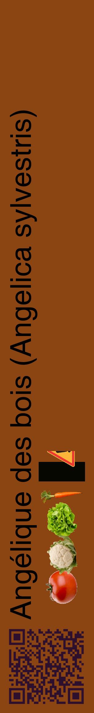 Étiquette de : Angelica sylvestris - format c - style noire30_basiquehel avec qrcode et comestibilité simplifiée
