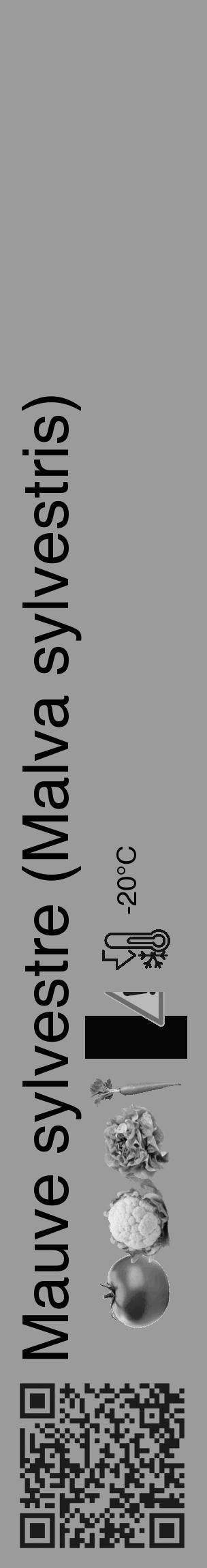 Étiquette de : Malva sylvestris - format c - style noire52_basique_basiquehel avec qrcode et comestibilité simplifiée - position verticale