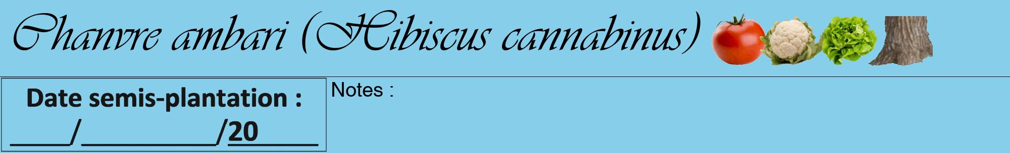 Étiquette de : Hibiscus cannabinus - format a - style noire1viv avec comestibilité simplifiée