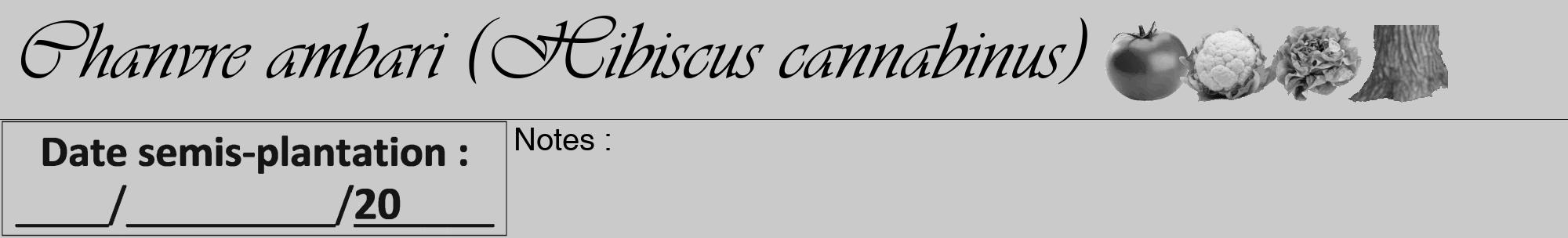 Étiquette de : Hibiscus cannabinus - format a - style noire21viv avec comestibilité simplifiée