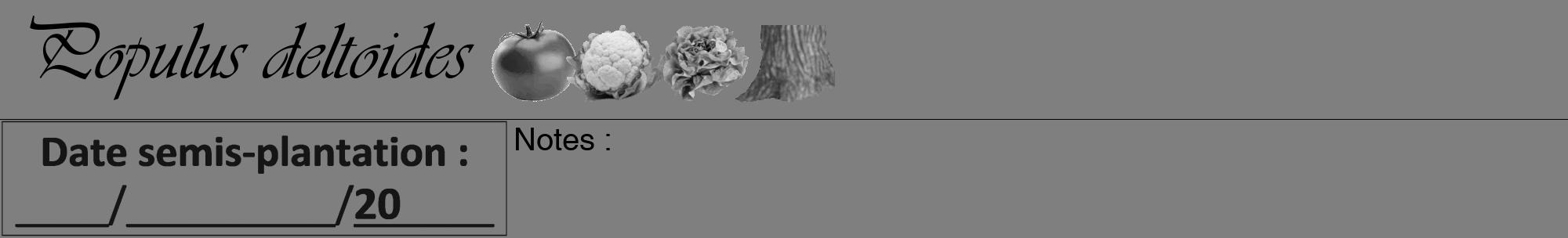 Étiquette de : Populus deltoides - format a - style noire57viv avec comestibilité simplifiée