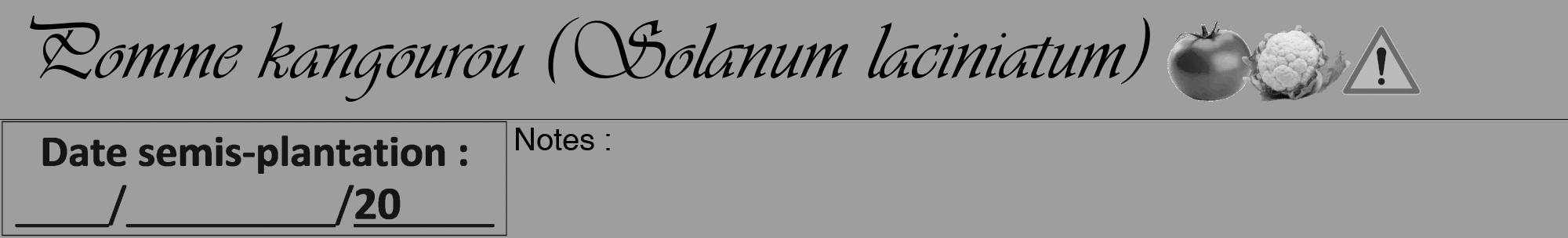 Étiquette de : Solanum laciniatum - format a - style noire23viv avec comestibilité simplifiée
