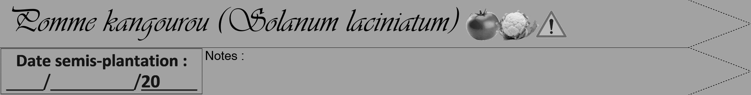 Étiquette de : Solanum laciniatum - format a - style noire38simpleviv avec comestibilité simplifiée