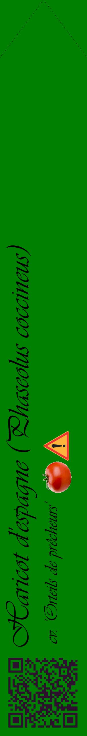 Étiquette de : Phaseolus coccineus cv. 'Orteils de prêcheurs' - format c - style noire9_simpleviv avec qrcode et comestibilité simplifiée