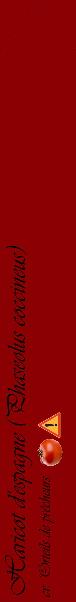 Étiquette de : Phaseolus coccineus cv. 'Orteils de prêcheurs' - format c - style noire34_simpleviv avec comestibilité simplifiée