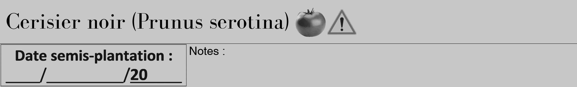 Étiquette de : Prunus serotina - format a - style noire15bod avec comestibilité simplifiée