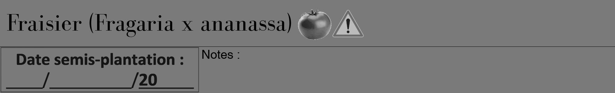 Étiquette de : Fragaria x ananassa - format a - style noire3bod avec comestibilité simplifiée