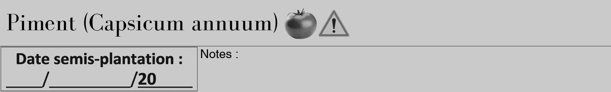 Étiquette de : Capsicum annuum - format a - style noire21bod avec comestibilité simplifiée