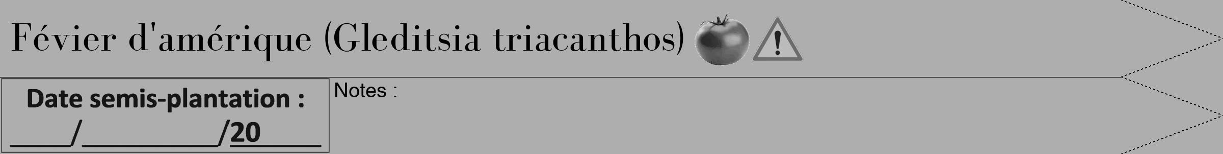 Étiquette de : Gleditsia triacanthos - format b - style noire53bod avec comestibilité simplifiée
