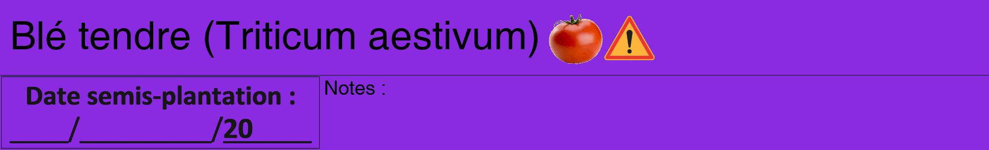Étiquette de : Triticum aestivum - format a - style noire49hel avec comestibilité simplifiée