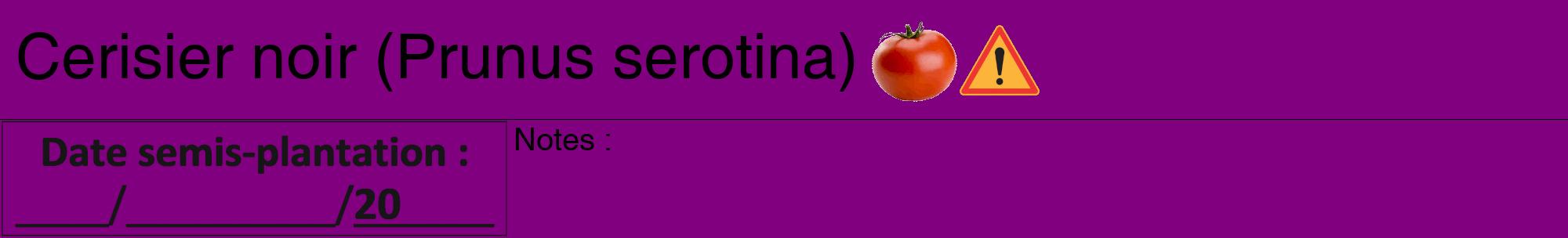 Étiquette de : Prunus serotina - format a - style noire46hel avec comestibilité simplifiée
