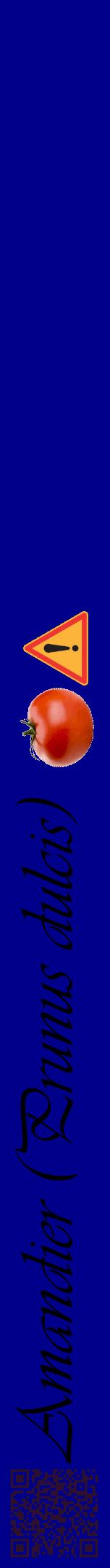 Étiquette de : Prunus dulcis - format a - style noire7viv avec qrcode et comestibilité simplifiée