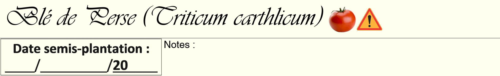 Étiquette de : Triticum carthlicum - format a - style noire19viv avec comestibilité simplifiée
