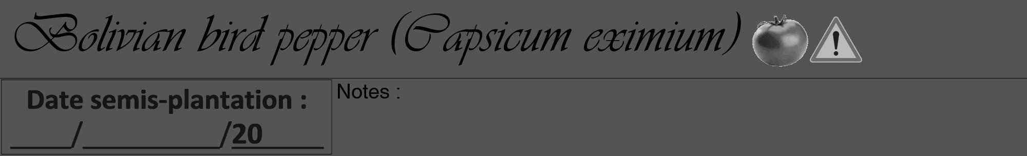 Étiquette de : Capsicum eximium - format a - style noire36viv avec comestibilité simplifiée