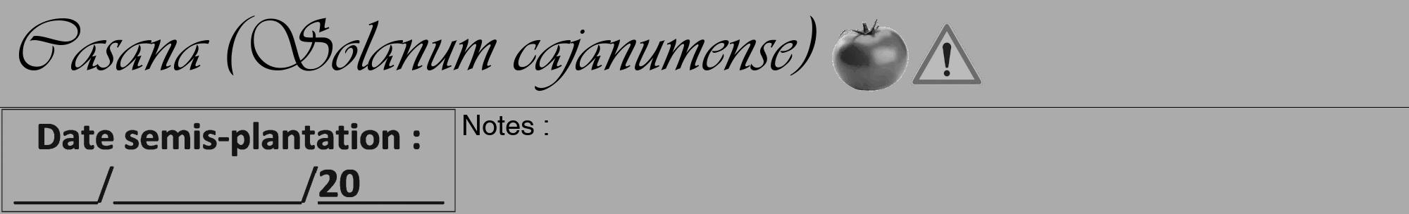 Étiquette de : Solanum cajanumense - format a - style noire37viv avec comestibilité simplifiée