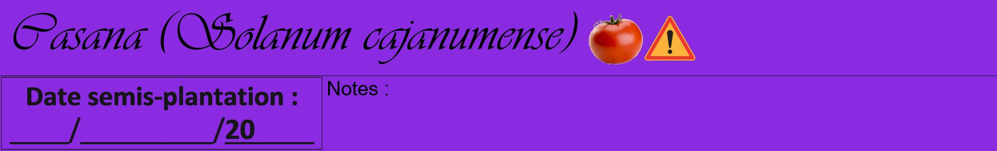 Étiquette de : Solanum cajanumense - format a - style noire49viv avec comestibilité simplifiée