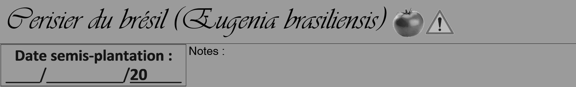 Étiquette de : Eugenia brasiliensis - format a - style noire52viv avec comestibilité simplifiée