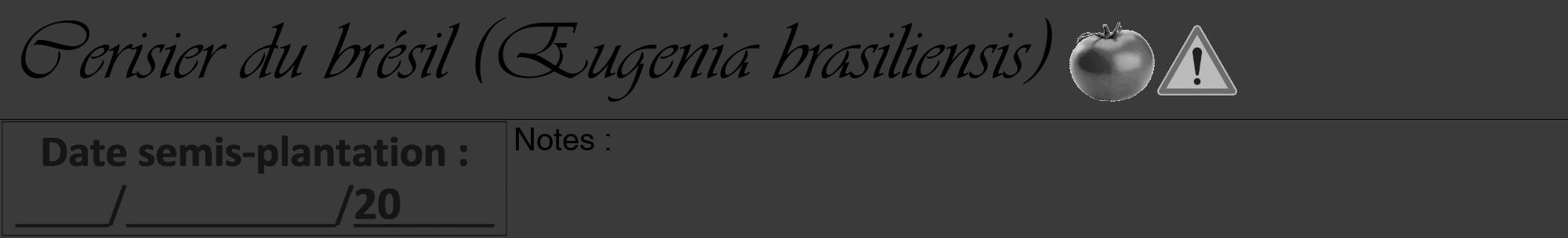 Étiquette de : Eugenia brasiliensis - format a - style noire8viv avec comestibilité simplifiée