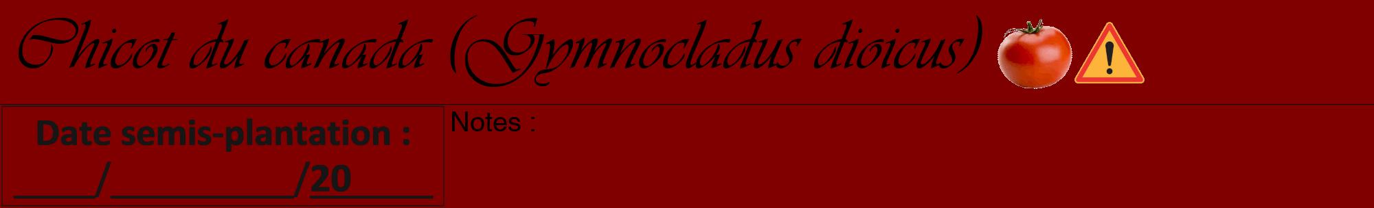 Étiquette de : Gymnocladus dioicus - format a - style noire29viv avec comestibilité simplifiée
