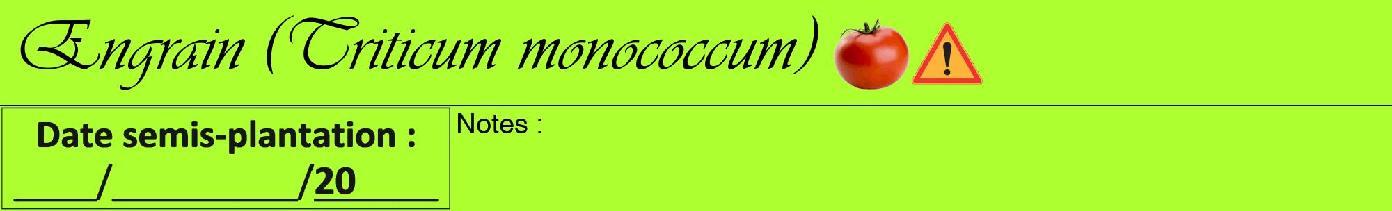 Étiquette de : Triticum monococcum - format a - style noire17viv avec comestibilité simplifiée