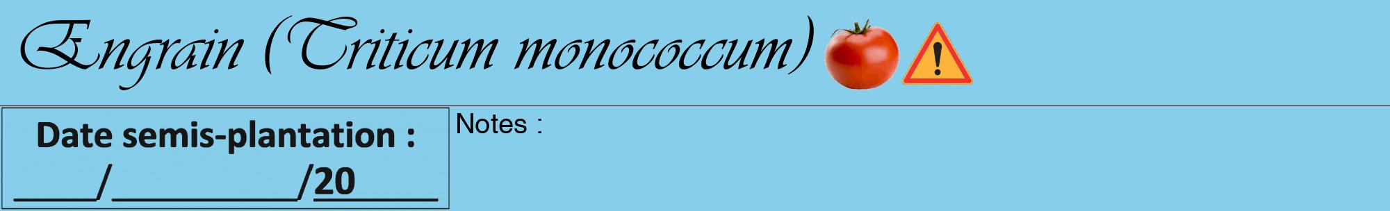 Étiquette de : Triticum monococcum - format a - style noire1viv avec comestibilité simplifiée