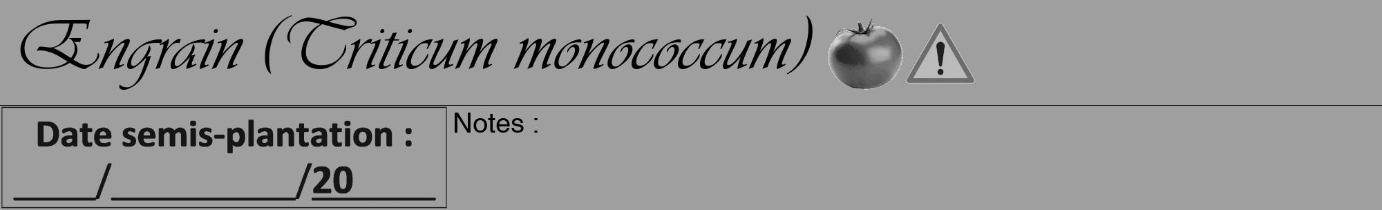 Étiquette de : Triticum monococcum - format a - style noire24viv avec comestibilité simplifiée