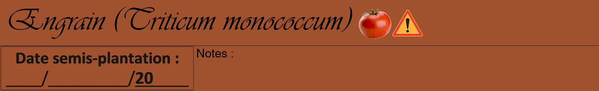 Étiquette de : Triticum monococcum - format a - style noire32viv avec comestibilité simplifiée