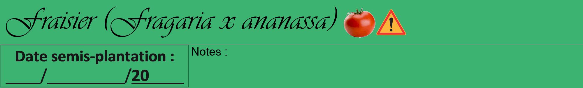 Étiquette de : Fragaria x ananassa - format a - style noire12viv avec comestibilité simplifiée