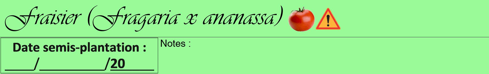 Étiquette de : Fragaria x ananassa - format a - style noire14viv avec comestibilité simplifiée