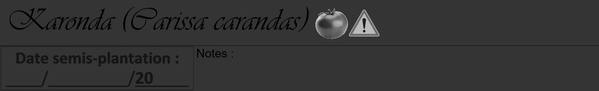 Étiquette de : Carissa carandas - format a - style noire46viv avec comestibilité simplifiée