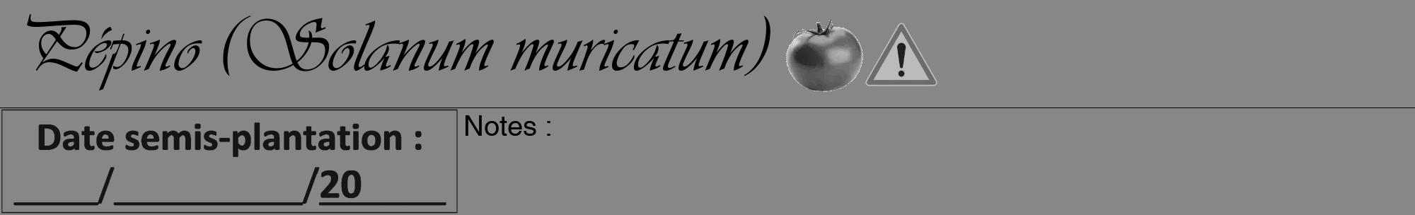 Étiquette de : Solanum muricatum - format a - style noire12viv avec comestibilité simplifiée