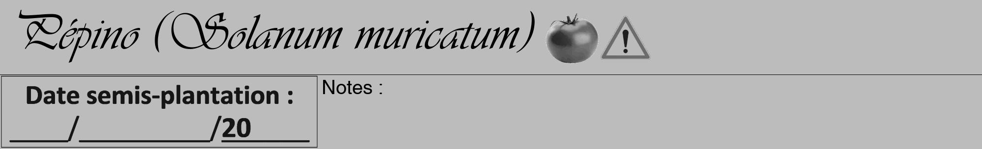 Étiquette de : Solanum muricatum - format a - style noire1viv avec comestibilité simplifiée