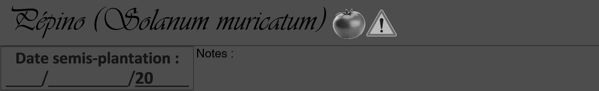 Étiquette de : Solanum muricatum - format a - style noire28viv avec comestibilité simplifiée