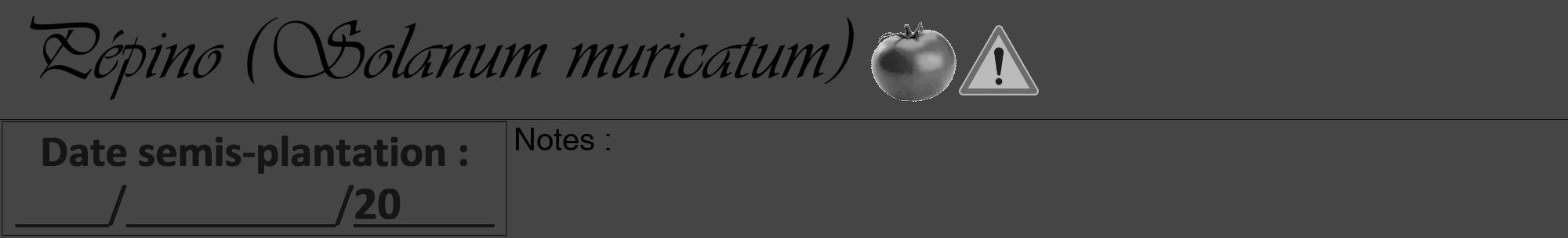 Étiquette de : Solanum muricatum - format a - style noire58viv avec comestibilité simplifiée