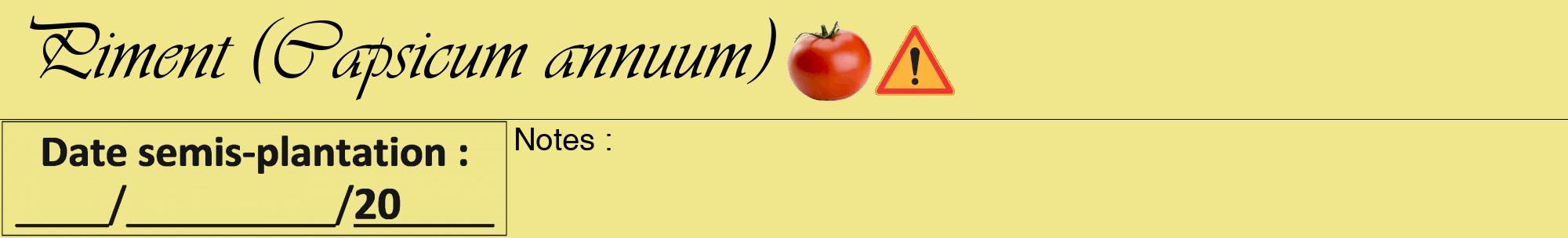 Étiquette de : Capsicum annuum - format a - style noire20viv avec comestibilité simplifiée