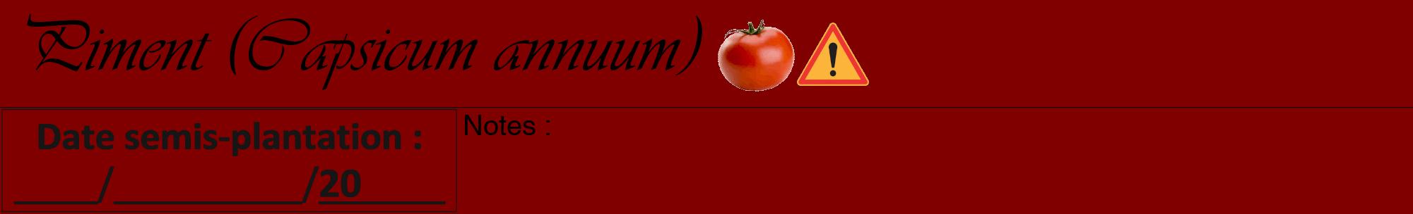 Étiquette de : Capsicum annuum - format a - style noire29viv avec comestibilité simplifiée