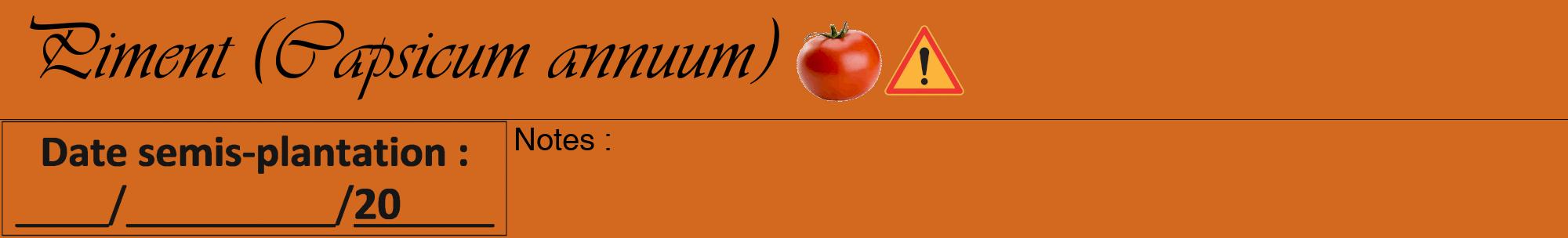 Étiquette de : Capsicum annuum - format a - style noire31viv avec comestibilité simplifiée