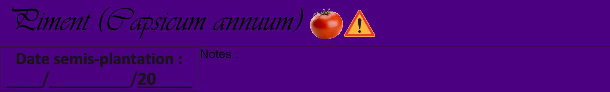 Étiquette de : Capsicum annuum - format a - style noire47basiqueviv avec comestibilité simplifiée
