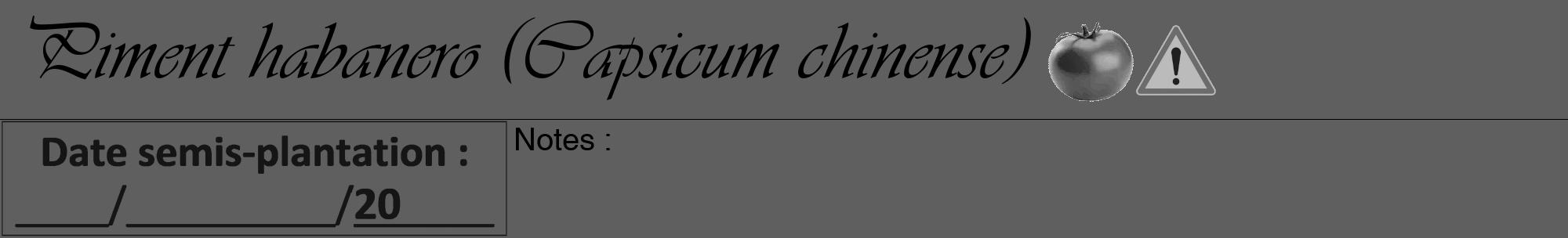 Étiquette de : Capsicum chinense - format a - style noire10viv avec comestibilité simplifiée