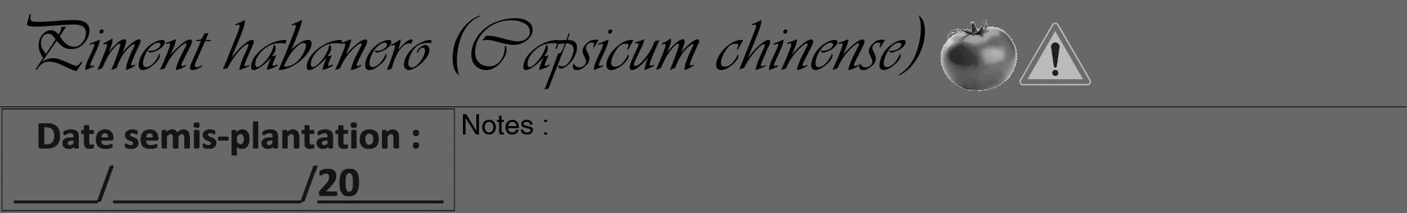 Étiquette de : Capsicum chinense - format a - style noire43viv avec comestibilité simplifiée