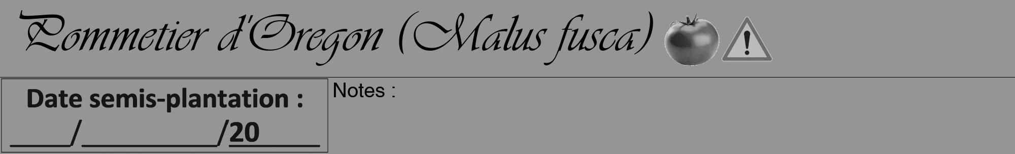 Étiquette de : Malus fusca - format a - style noire16viv avec comestibilité simplifiée