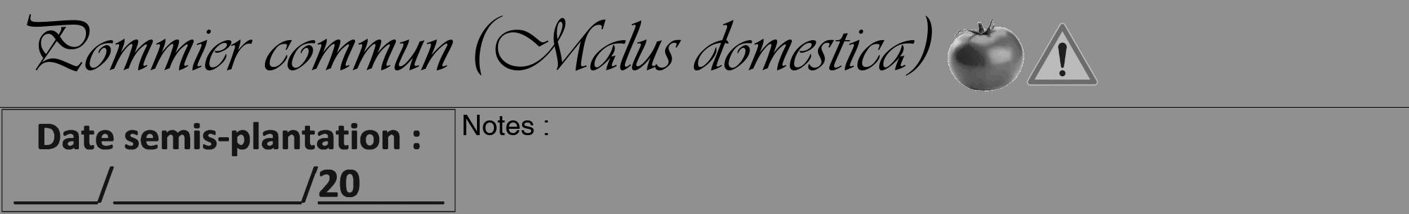 Étiquette de : Malus domestica - format a - style noire4viv avec comestibilité simplifiée