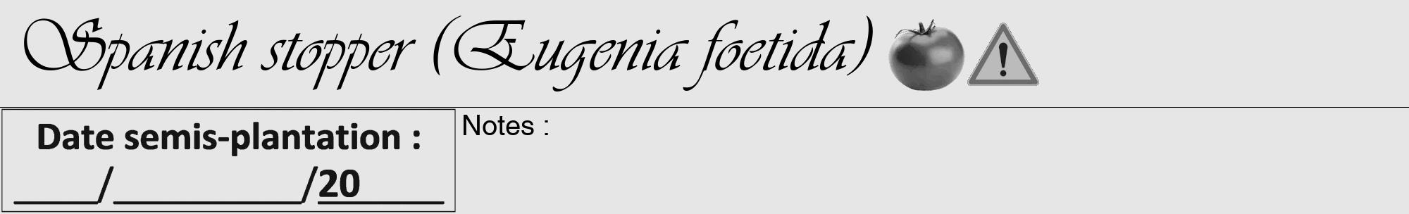 Étiquette de : Eugenia foetida - format a - style noire18viv avec comestibilité simplifiée